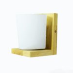 Wooden Canopy Wall Lamp With White Lamp Head