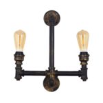 Vintage Twin Head Water Pipe Design Wall Lamp