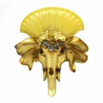Artistic Elephant Wall Lamp With Yellow Glass
