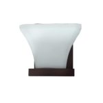Wooden Brown Canopy Wall Lamp With White Lamp Head