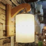 Wooden Canopy Wall Lamp With White Lamp Head - Image 3