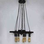 Vintage Bike Gear And Chain Design Pendant Light With Six Bulb Holders - Image 2