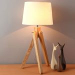 Bed Side Wooden Tripod Table Lamp - Image 2