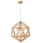 Wooden Pentagon Triangle Pendant Light
