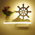 White Ship Steering Wheel Design Wall Lamp - Image 2