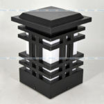 Black Modern Design Gate and Garden Light With White Opal Glass