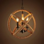 Vintage Metal Cage Rope Combo Candle Stand Pendant Light - Image 2