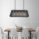 Vintage Black Metal Big Cage Pendant Light - Image 2