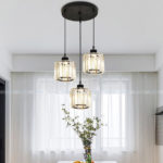 Crystal With Black Iron 3in1 Hanging Light - Image 2