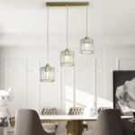 Crystal With Gold Color Iron 3in1 Hanging Light - Image 2