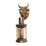 Vintage Bull Canopy Wall Lamp Lantern Style