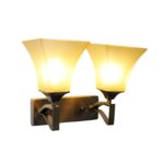 Simple Antique Bronze Twin Wall Light
