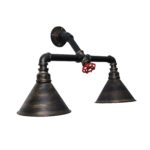 Vintage Twin Head Downfacing Water Pipe Design Wall Lamp