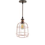 Vintage Metal Cage And Antique Holder Pendant Light