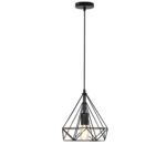 Vintage Metal Cage Pyramid Pendant Light