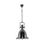 Vintage Industrial Chrome Bulky Pendant Light