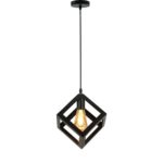 Vintage Minimal Black Metal Box Shape Pendant Light