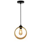 Wooden Circular Pendant Light