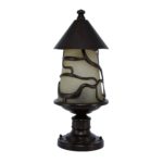 Brown Gate Lamp With Opal Glass