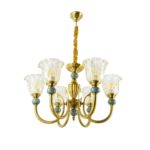 Antique Bronze Floral Glass Chandelier