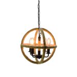 Vintage Metal Cage Rope Combo Candle Stand Pendant Light - Image 3