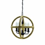 Vintage Metal Cage Rope Combo Candle Stand Pendant Light - Image 4