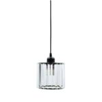 Crystal With Black Iron Hanging Light