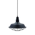 Industrial Black Metal Cage Pendant Light