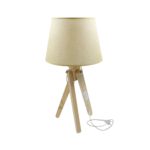 Bed Side Wooden Tripod Table Lamp