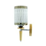 Simple Wall Lamp With Cylindrical Lamp Shade and Wooden Canopy