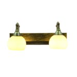 Golden Canopy Wall Lamp With twin Head White Lamp Head
