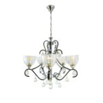 Simple Yet Chrome Glass Chandelier With Crystal