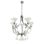 Simple Yet Chrome Glass Chandelier With Crystal