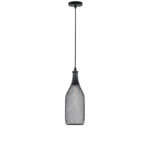 Black Metal Net Pendent Light With Bottle Shade