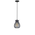 Black Metal Net Pendent Light With Curve Cylindrical Shade