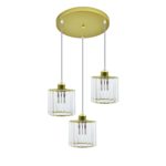 Crystal With Gold Color Iron 3in1 Hanging Light