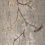 Bird and Floral Designed Wallpaper