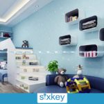 Blue Sky and Star Designed Wallpaper