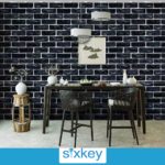 Black Brick Designed Wallpaper