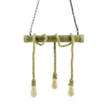 Rustic Bamboo And Rope Pendant Light - Image 2