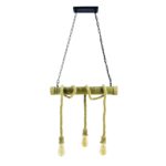 Rustic Bamboo And Rope Pendant Light