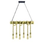 Rustic Bamboo And Rope Pendant Light