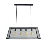 Vintage Black Metal Big Cage Pendant Light
