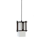 Wooden and Opal Glass Pendant Light