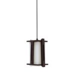 Wooden and Opal Glass Pendant Light