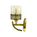 Bronze Plated Amber Glass Wall Light