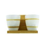 Wood And Glass Combo Twin Wall Light