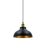 Vintage Black & Gold Industrial Pendant Antique Holder Cap