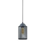 Black Cylindrical Cage Design Pendant Light