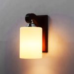 Coffee Color Wooden Canopy Wall Lamp With White Lamp Head - Image 2